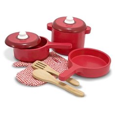 Набор посуды Melissa & Doug Pot & Pans 2610 красный