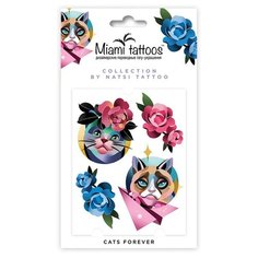 Miami tattoos Переводные тату Cats Forever by Natsi Tattoo разноцветный