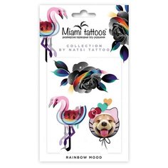Miami tattoos Переводные тату Rainbow mood by Natsi Tattoo разноцветный