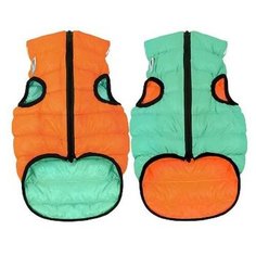 Жилет для собак AiryVest Lumi двусторонний светящийся M45 M оранжевый/салатовый