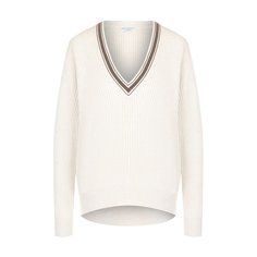 Кашемировый пуловер с V-образным вырезом Brunello Cucinelli