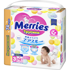 Подгузники-трусики Merries М 6-11 кг 74 шт