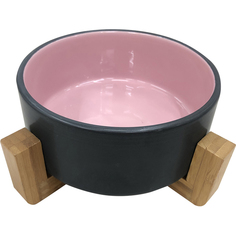 Миска для животных Foxie Bamboo Bowl Розовая керамическая 820 мл
