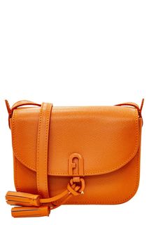 Маленькая кожаная сумка оранжевого цвета 1927 Furla