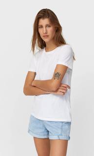 Stradivarius Базовая Футболка Женская Коллекция Белый Xl