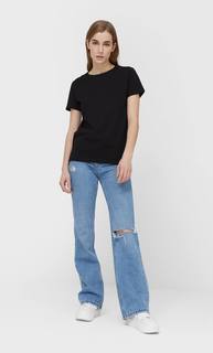 Stradivarius Базовая Футболка Женская Коллекция Черный Xs