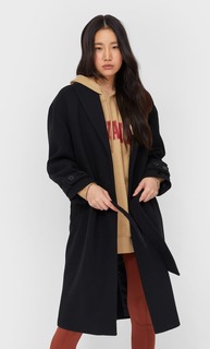 Stradivarius Пальто С Поясом Женская Коллекция Черный L