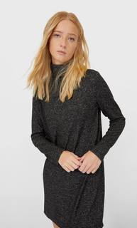 Stradivarius Короткое Платье Из Мягкой Ткани Женская Коллекция Темно-Серый M