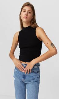 Stradivarius Топ С Горловиной Халтер Женская Коллекция Черный L