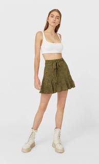 Stradivarius Юбка-Шорты Струящегося Кроя С Принтом Женская Коллекция Multicolor Xs