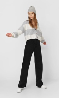 Stradivarius Укороченный Кардиган Женская Коллекция Цвет Небеленого Полотна L