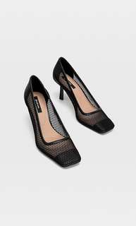 Stradivarius Сетчатые Туфли На Каблуке Женская Коллекция Черный 40