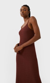 Stradivarius Платье Миди С Американской Проймой Женская Коллекция Multicolor S