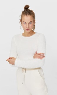 Stradivarius Укороченный Топ Soft Touch Женская Коллекция Ванильный M