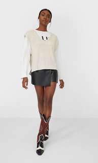 Stradivarius Трикотажный Топ Женская Коллекция Цвет Камня M