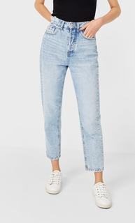 Stradivarius Джинсы Mom Fit Женская Коллекция Светлый Деним 40
