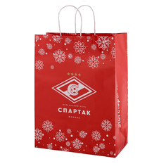 Пакет Новогодний бумажный (бол), красный, 32х42х15см Spartak