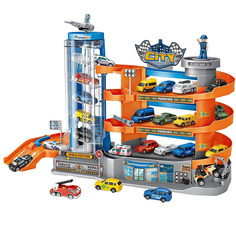 Парковка City e7003 трехэтажная с машинками и лифтом