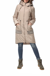 Пуховик-пальто женский DizzyWay 20320 бежевый 56