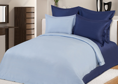 Постельное белье бамбук однотонный 2,0 сп., Blue indigo "ГолдТекс" Gold Tex