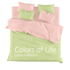 Постельное белье сатин однотонный Дуэт, Сочное яблоко "COLORS OF LIFE", "ГолдТекс" Gold Tex