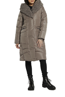 Пуховик женский D`imma 2109 коричневый 46-170