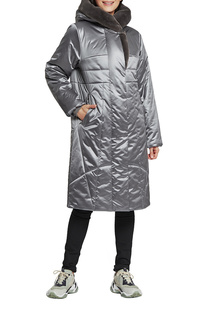Пуховик женский D`imma 2105 серый 48-170