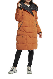 Пуховик женский D`imma 2101 оранжевый 50-170