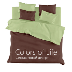 Постельное белье сатин однотонный Дуэт, Фисташковый десерт"COLORS OF LIFE", "ГолдТекс" Gold Tex