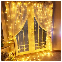 Светодиодная гирлянда Шторка 400 LED, 3х2.5 м (Цвет: Теплый ) No Brand