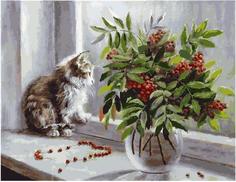 Картина по номерам PK 79046 Рябиновые бусы (Воробьёва Ольга) 40*50 Paintboy