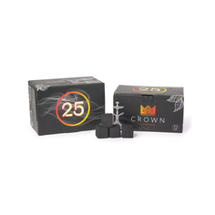 Уголь кокосовый для кальяна Crown 72шт 25мм 2 упаковки с мундштуками Watta (WAT69109)