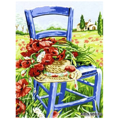 Канва с рисунком MARGOT Маки на стуле 40*50 см MRC1531-370