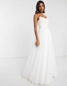 Свадебное платье с 3D вышивкой на лифе ASOS EDITION-Белый