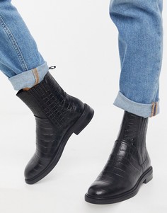 Черные кожаные ботинки челси с крокодиловым принтом Amina от Vagabond-Черный
