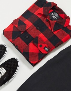 Красная свободная рубашка в клетку Dickies-Красный