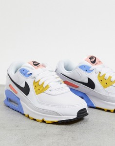 Белые кроссовки в стиле колор-блок Nike Air Max 90-Белый