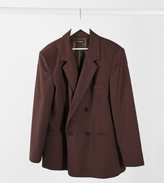 Коричневый двубортный пиджак oversized COLLUSION Unisex
