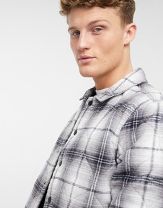 Серая стеганая рубашка навыпуск в клетку River Island-Серый