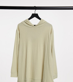 Мягкий бежевый oversized-худи в рубчик Loungeable Curve