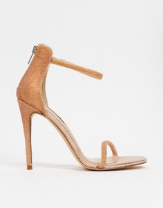 Золотисто-розовые босоножки на каблуке с ремешками Steve Madden Rapture-Золотой