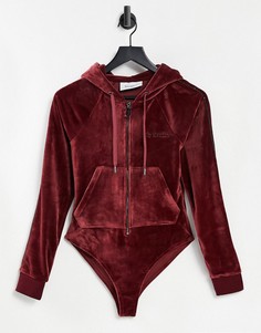 Велюровое боди с капюшоном Juicy Couture Briana-Фиолетовый