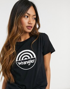 Черная футболка с круглым логотипом Wrangler-Черный