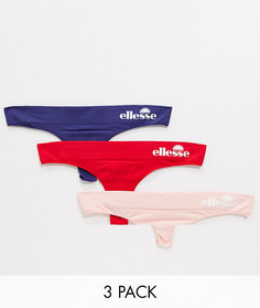 3 бесшовных стрингов (темно-синие/розовые/коралловые) Ellesse-Многоцветный