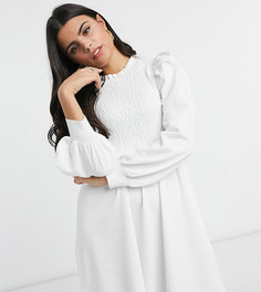 Кремовое трикотажное платье-бэбидолл с присборенным лифом ASOS DESIGN Petite-Кремовый