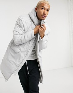 Серая дутая куртка-парка ASOS DESIGN-Серый