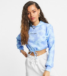 Синий короткий худи от спортивного костюма с принтом тай-дай New Girl Order Petite-Голубой