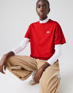 Красная футболка с фирменным логотипом Lacoste x National Geographic-Красный