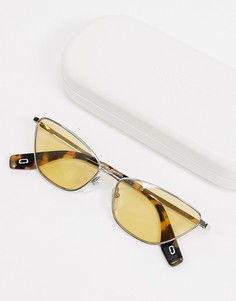 Квадратные солнцезащитные очки с желтыми стеклами в серебристой оправе Marc Jacobs-Серебристый