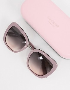 Квадратные солнцезащитные очки в пастельно-розовой оправе Kate Spade-Розовый
